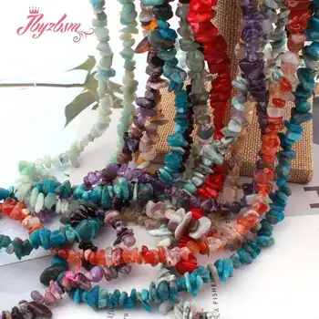 

4-6x6-8mm Irregular Chip Beads Natural Stone Beads For DIY Necklace Bracelet Jewelry Making Making Fashion Loose Strand 34"