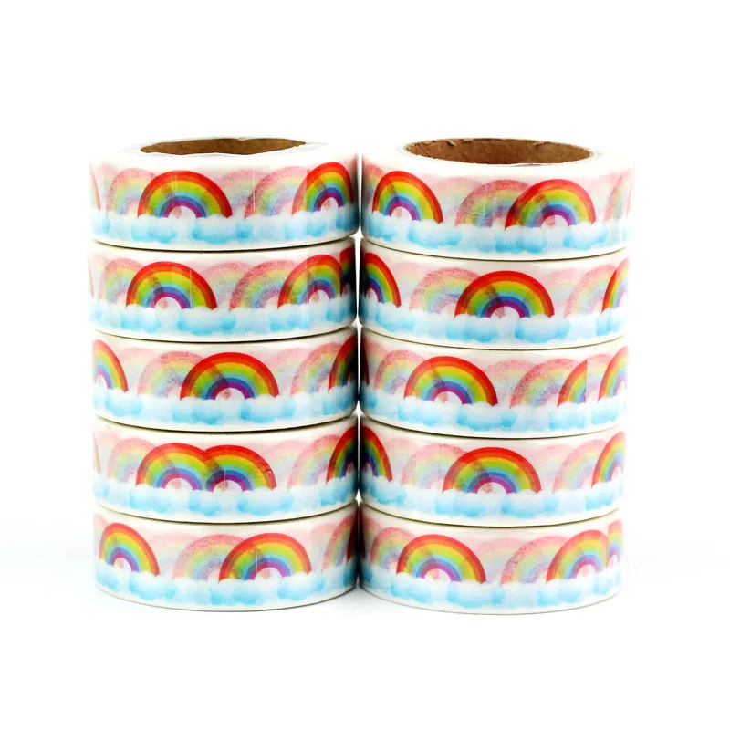 NEW 10PCS/lot Decorative Rainbow and Cloud Washi Tapes Paper for