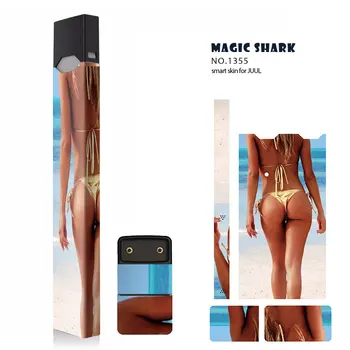 

Magic Shark Sexy Bikini Lady Maple Leaf Dusk Dog PVC Stereo Sticker Film Wrap Skin for Juul E Cigar