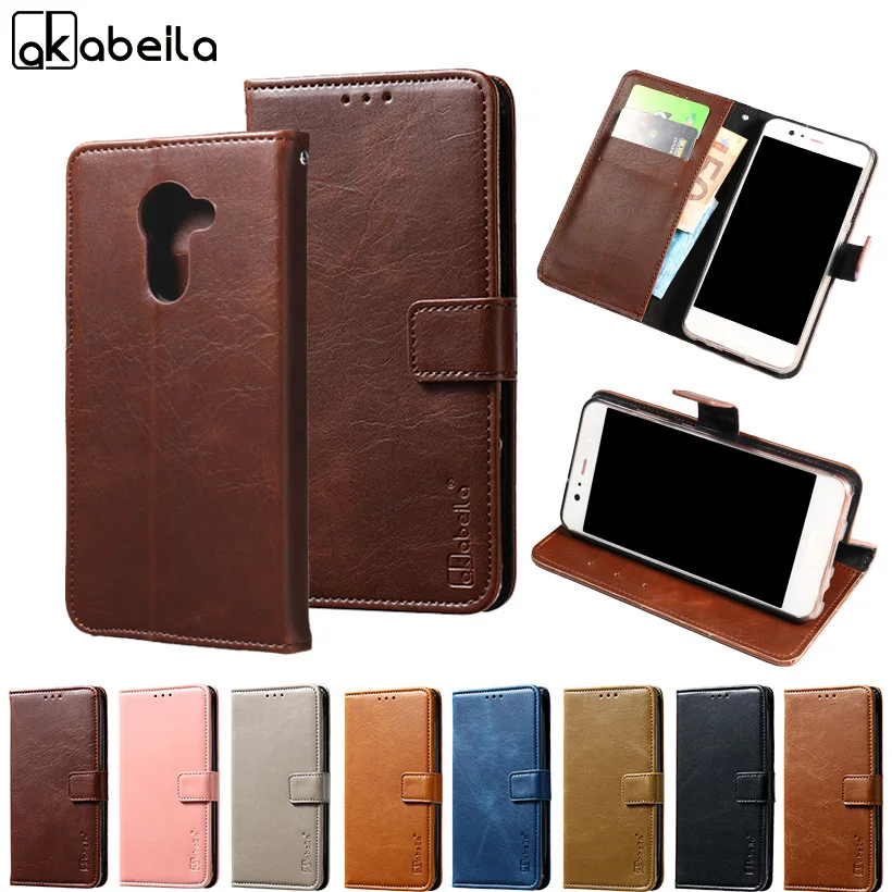 AKABEILA Phone Cover Case For Vodafone Smart Pro 7 Wallet PU Leather