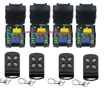 

New AC220V 1CH Radio Controller RF Wireless Relay Remote Control Switch four Transmitter + (4) Receiver --JRL220V-19