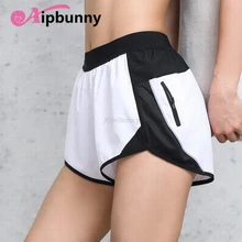 Aipbunny, эластичная быстросохнущая сетка для бега, шорты для спортивной йоги с боковыми карманами, Женская Спортивная одежда для девушек, одежда для фитнеса