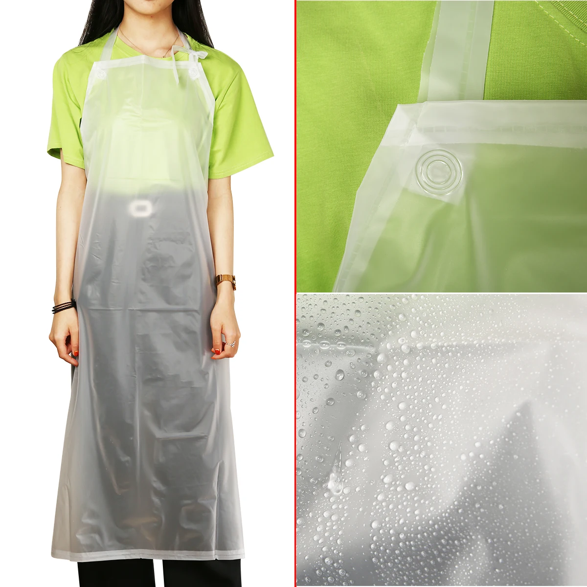 

110X65cm Practicle Apron Transparent Waterproof Oil Resistance Apron Kitchen Cooking Frosted PVC for Unisex Restaurant Market