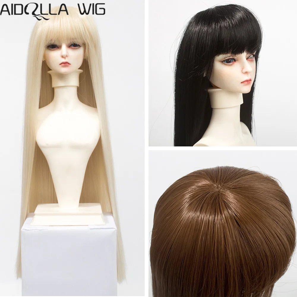 

Size 1/6 1/4 1/3 BJD Doll Wigs Long Straight Brown Khaki White Black Wigs Hair for SD/BJD Doll High-temperature Synthetic Fiber