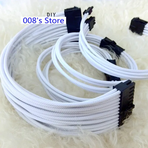 

New Laptop Power Wire Connector For 30cm Single Sleeved 8Pin CPU to 4+4Pin Extender PC Extension Cable