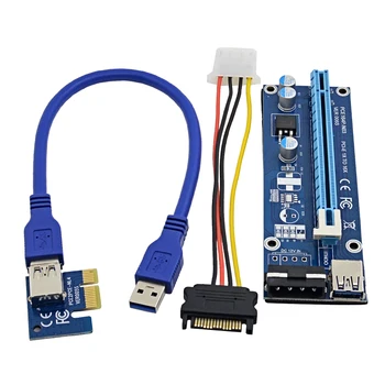

CHIPAL 0.3M PCIe PCI-E 1x to 16x Riser Card Extender + USB 3.0 Cable / 15Pin SATA to 4Pin Molex Power Supply for BTC LTC Miner