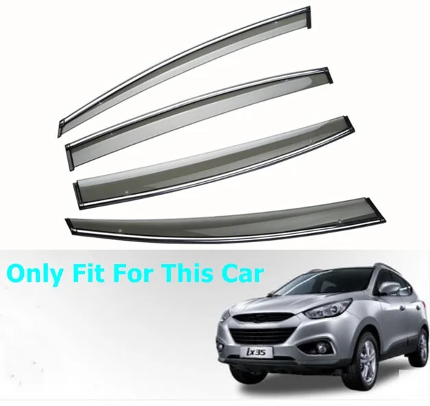 

Car Window Cover Visor Sun Rain Wind Deflector Awning Shield ABS For Hyundai IX35 2009 2010- 2016