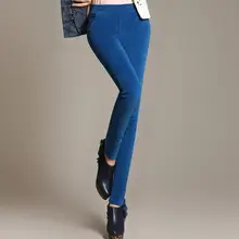 Новые осенние женские Стрейчевые леггинсы, длинные штаны из вельвета Высокое качество карандаш Облегающие штаны