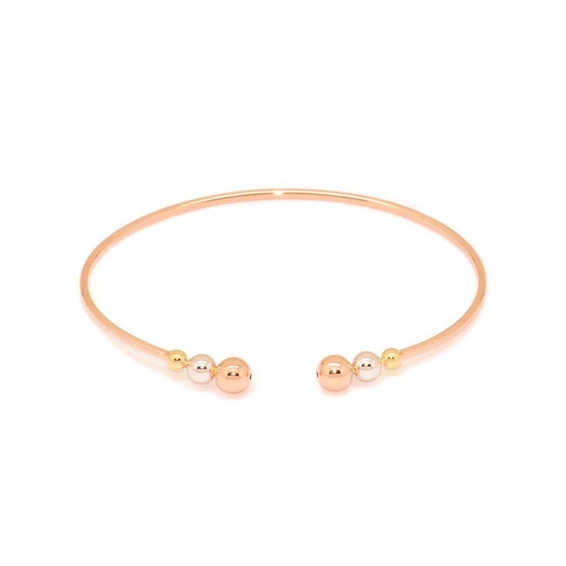 

18K rose gold color gold beads open oval bracelet female bracelet