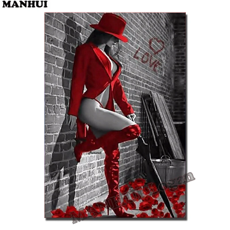 

Volledige vierkante / ronde diamant 5D DIY Diamond Painting "Sexy girl" Diamond geborduurd Diamond Mosaic Home Decor SSP101
