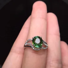 gems 6.6*7.5mm 2.15ct gold 2.05g fine jewelry 18k perfact certificated green tourmaline ring for women