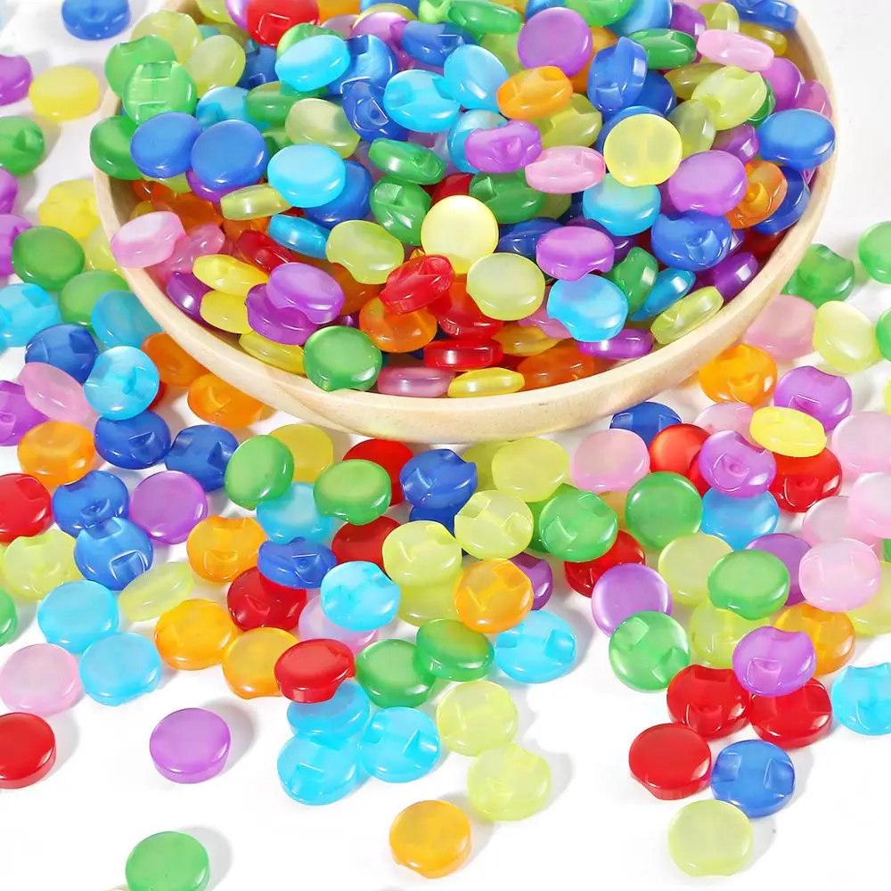 

50pcs 12*5.2mm Round Resin Sewing Buttons For Cloth Flatback Cabochon Scrapbooking Crafts Knopf Bouton Decor DIY Accessories