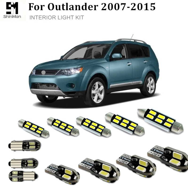 

Shinman 7X free shipping Error Free Auto LED Bulbs Car Interior Lights Kit Lamps For Mitsubishi Outlander accessories 2007-2016