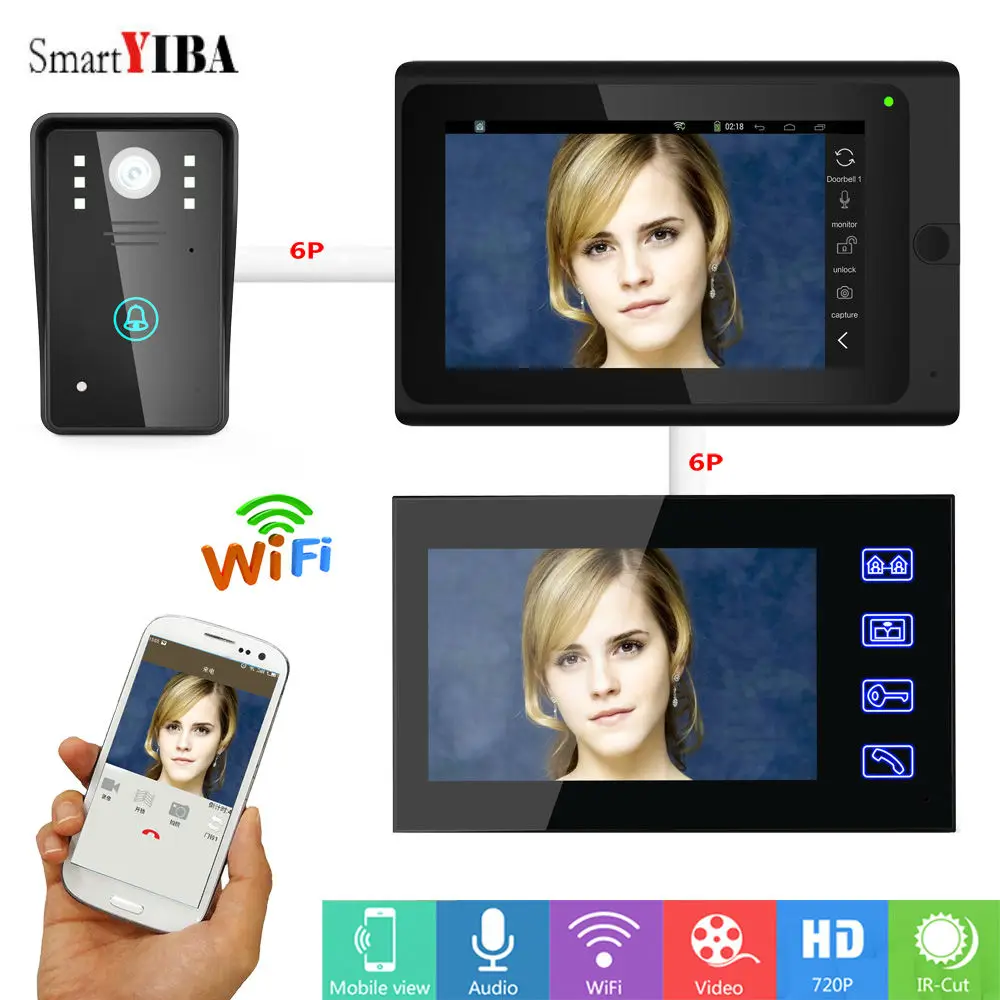 

Yobang Security WIFI Wireless 7 Inch Video Wired Intercom Door Phone Intercom Doorbell System for private house Security