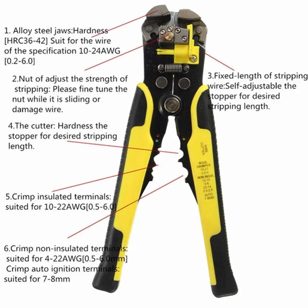 Crimping Tool Terminal Wire Stripping Tool Color Automatic Wire Stripping Tool Multifunctional Wire Stripping Tool YRDZ Crimping Tool Crimping Tool Terminal Wire Stripping Tool Color Automatic Wire Stripping Tool Multifunctional Wire Stripping Tool YRDZ Crimping Tool