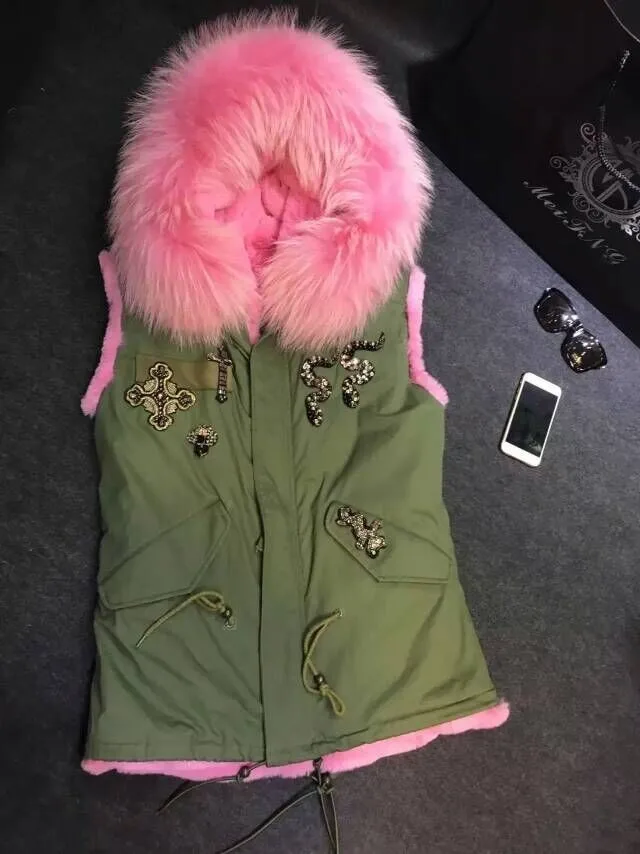 Free shipping factory price 6 Color snack beading faux rabbit fur lined big raccoon fur collar