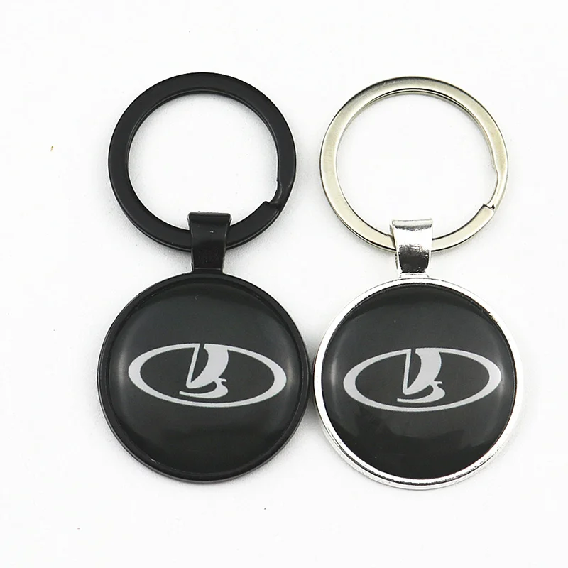 

Car Emblem Badge Black Key Chain For Lada Niva Kalina Priora Granta Largus Vaz Samara Keychain Key Ring Car Styling