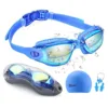 Gafas de natación antiniebla UV, gorros de natación profesionales de silicona, gafas para la nariz, tapones para los oídos, gafas de buceo para niños, hombres y mujeres ► Foto 1/6