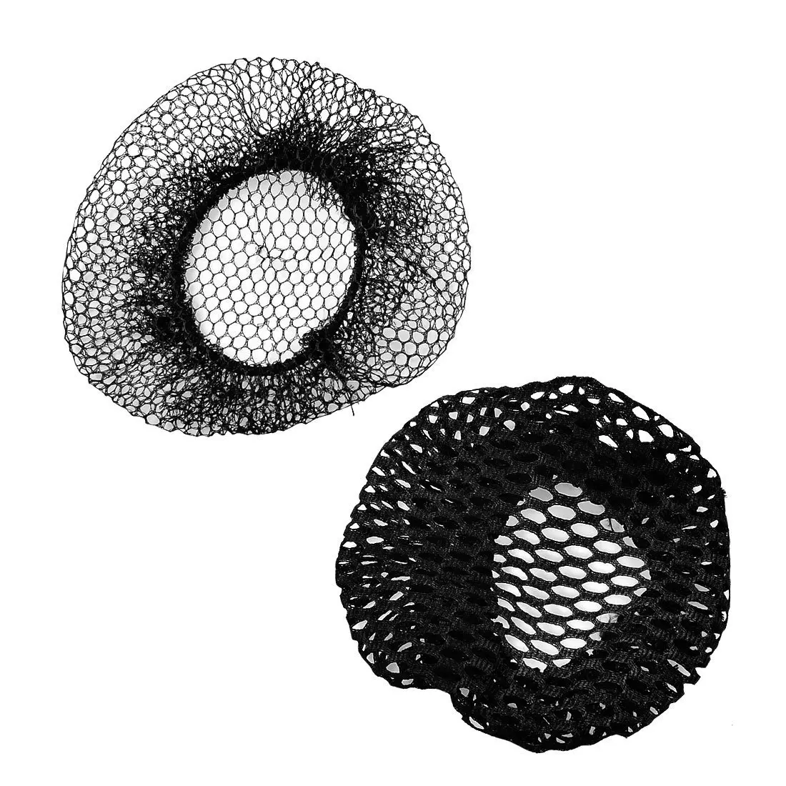 Women Ballet Dance Skating Snoods Hair Net Bun Cover Black 2 Pcs