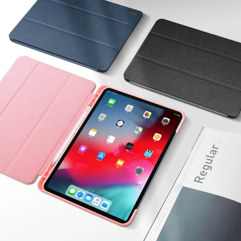 

With Pencil Touch Pen Stylus Slot Holder For Apple Ipad Pro 12.9 2018 Case Leather Flip Smart Case For Ipad Pro 12.9 2018 Cover