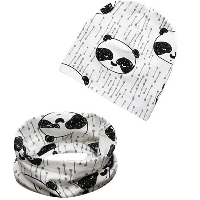 LIHFSI/Новинка, Детский набор из шапки и шарфа, детские шапки, шарф, детские шапки для мальчиков и девочек, одежда на весну, осень, зиму - Цвет: new panda