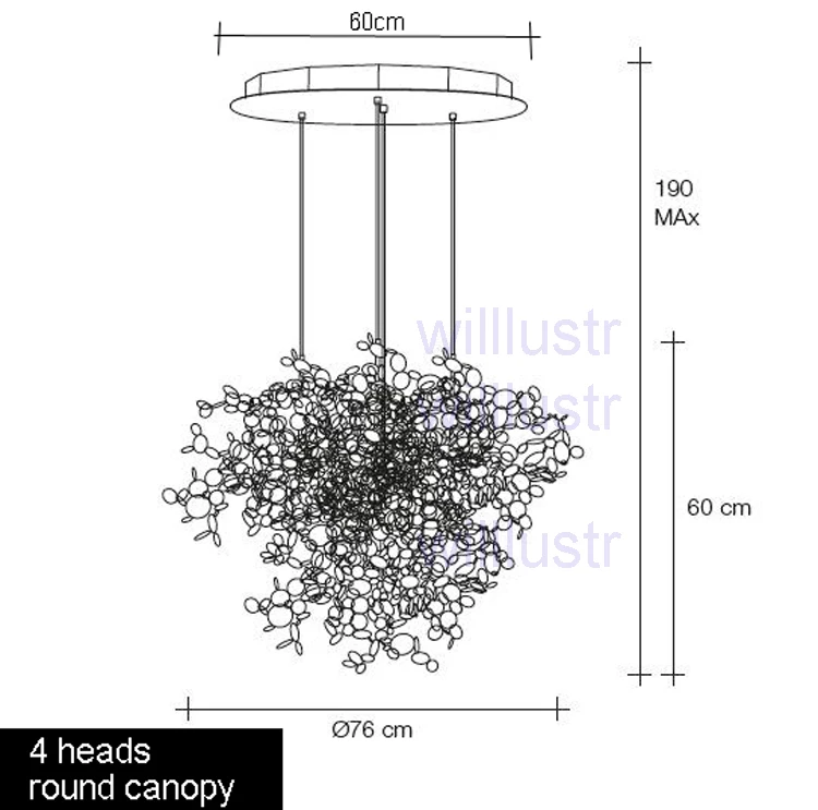 4 heads round canopy