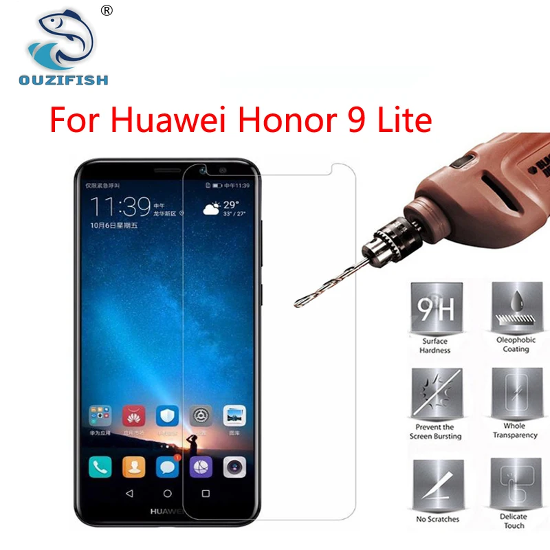 Ouzifish 2 шт. для Huawei Honor 9 lite закаленное Стекло Плёнки Экран протектор HD ультра-тонкий