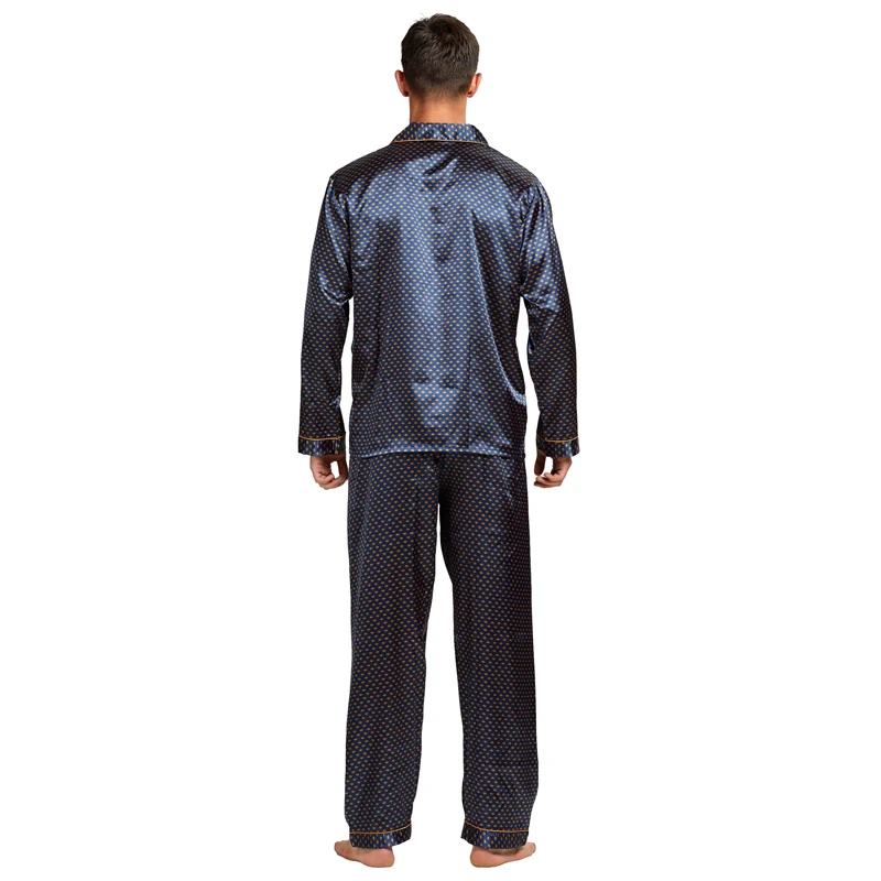Tony&Candice Men's Stain Silk Pajama Set Men Pajamas Silk Sleepwear Men Sexy Modern Style Soft Cozy Satin Nightgown Summer
