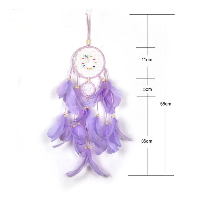 Atrapasueños iluminación LED pluma atrapasueños chica habitación campana dormitorio decoración romántica colgante Atrapasueños iluminación LED pluma atrapasueños chica habitación campana dormitorio decoración romántica colgante