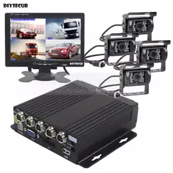 DIYSECUR SD 4CH dvr автомобиля видео регистраторы 7 дюймов Автомобильный hd-дисплей + 4 x Ночное Видение заднего вида камера для грузовика, фургона