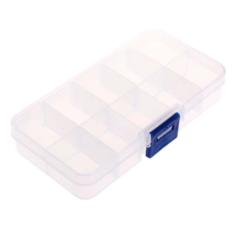 

Plastic 10 Compartments Fishing Hook Bait Lure Box Tackle Storage Container Case