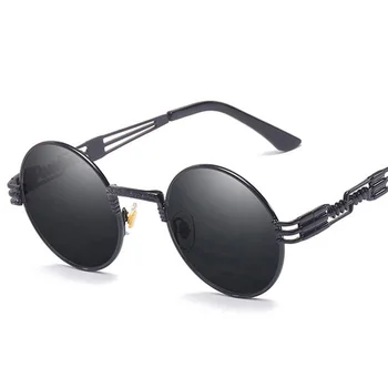 

Classic Round Steampunk Sunglasses Men Women Fashion Metal Glasses Brand Design Vintage Sunglasses High Quality UV400 Eyewear