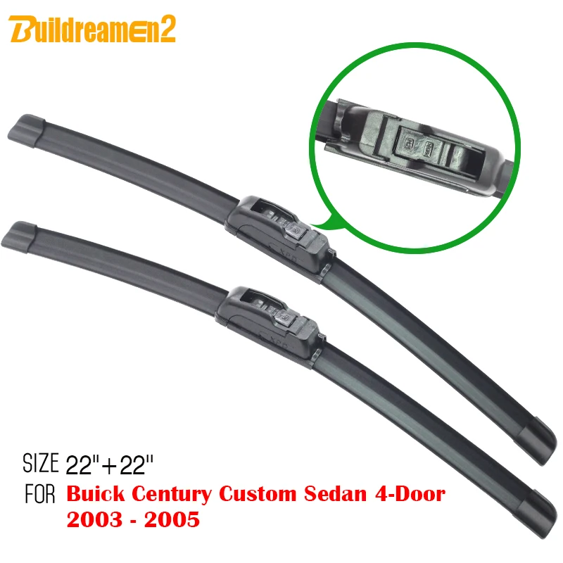 buildreamen2 Car Windscreen Wiper Blade 1 Pair Auto Bracketless