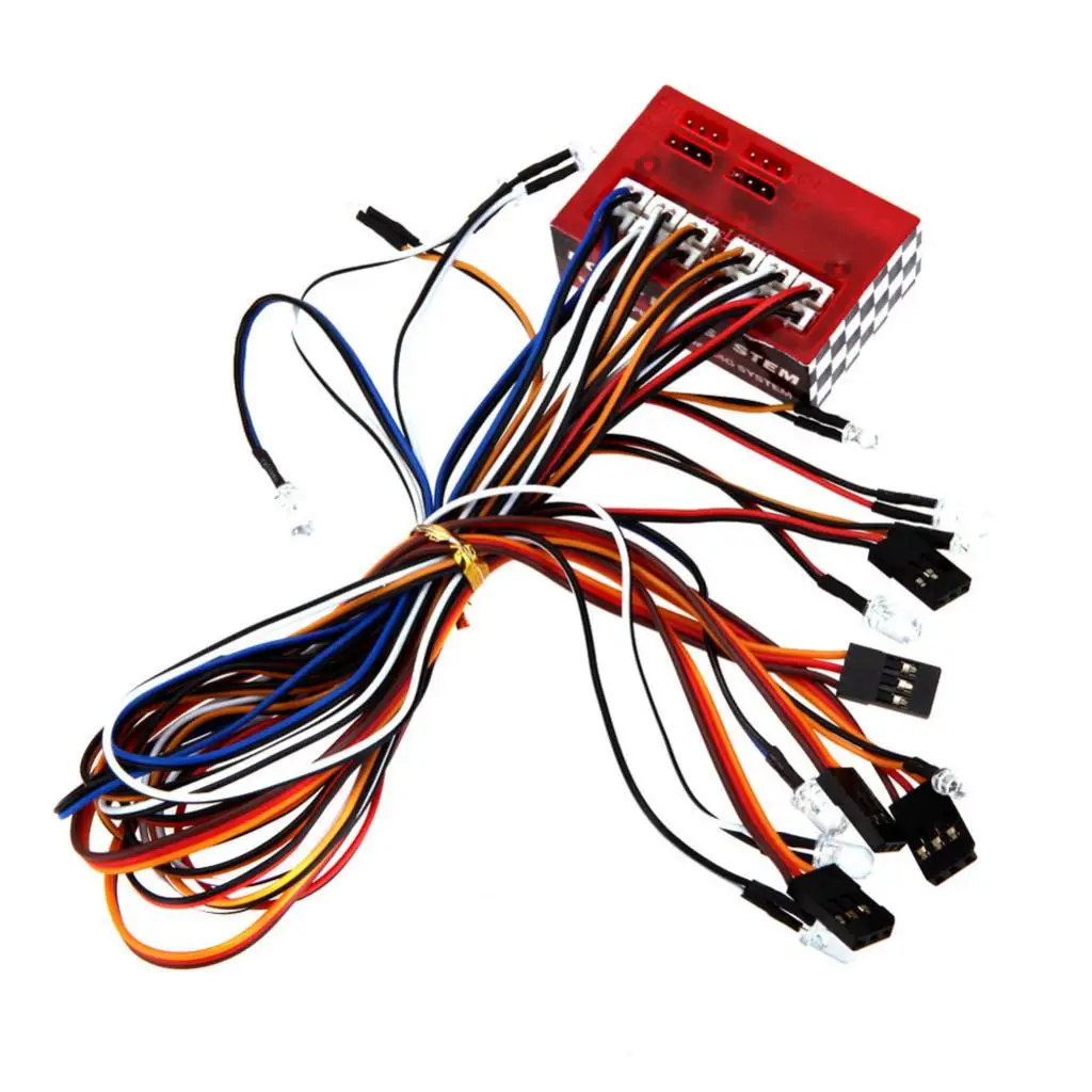 4x 1.9'' Beadlock Wheel Rim Tires Rubber+12 LED Lights for 1/10 Axial SCX10 CC01 RC Buggy Carwler Models