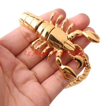 

New Arrived Gold Color High Quality Stainless Steel Scorpion Model Casting Bangles Bracelets Strong Men's Cuff Jewelry 8.26"