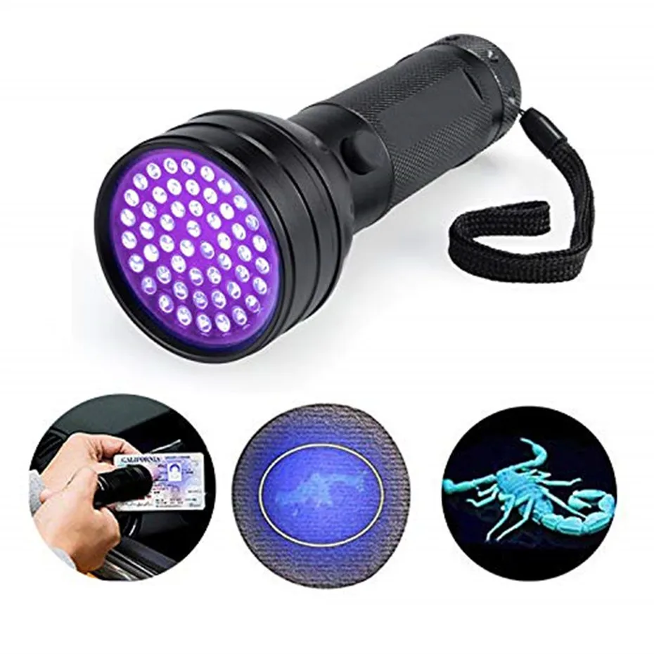 

Torches UV Led Flashlight Lamp Waterproof 395nm Ultra Violet Led Flashlights Purple 6*AA Battery Pet Money Check Hiking Light