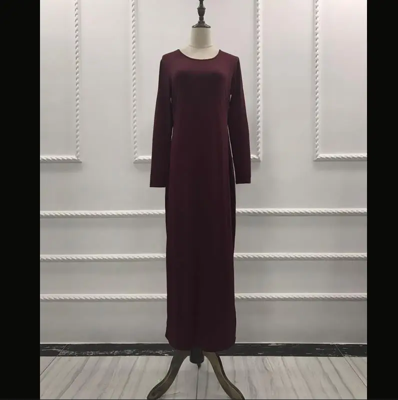 Плюс Размеры Robe мусульманские платья женские платья Для женщин Абаи мусульманин Кафтан длиной макси Bodycon Дубай хиджаб платье турецкая исламская повседневная одежда - Цвет: Wine Red