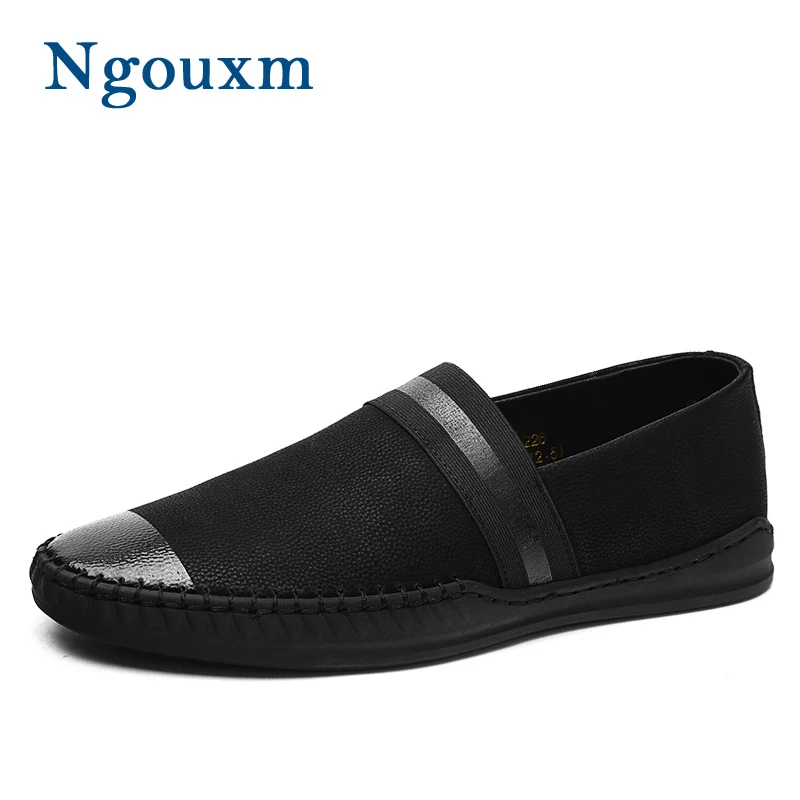 

Ngouxm Loafers Men Spring Autumn Handmade Genuine Leather Moccasin Men's Casual Shoes Sewing Slip On Breathable Man Footwear