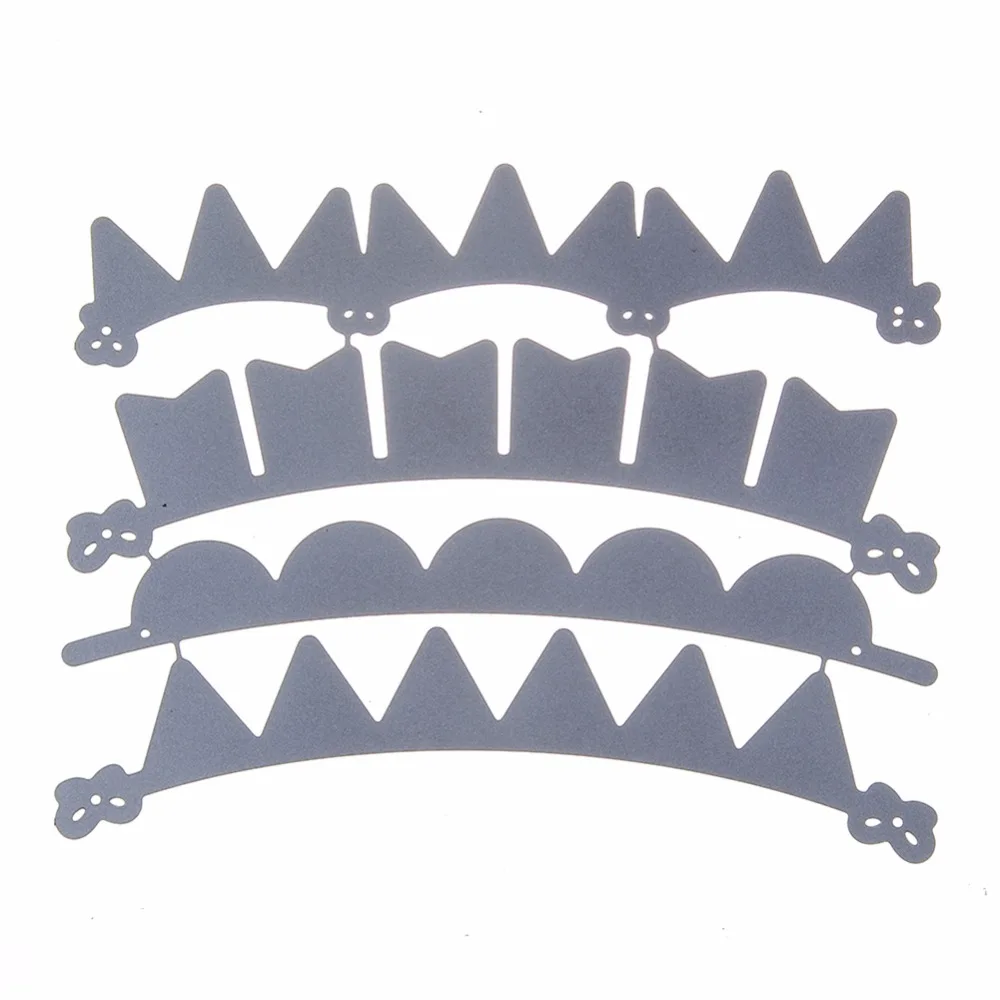  122*97mm 4Pcs Triangles Banner Metal Cutting Dies 3D DIY Scrapbooking Carbon Sharp Craft Die Photo  - 33001553582