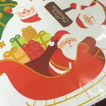 Счастливого Рождества фон украшения съемный с золотой порошок наклейки Прямая поставка sep14