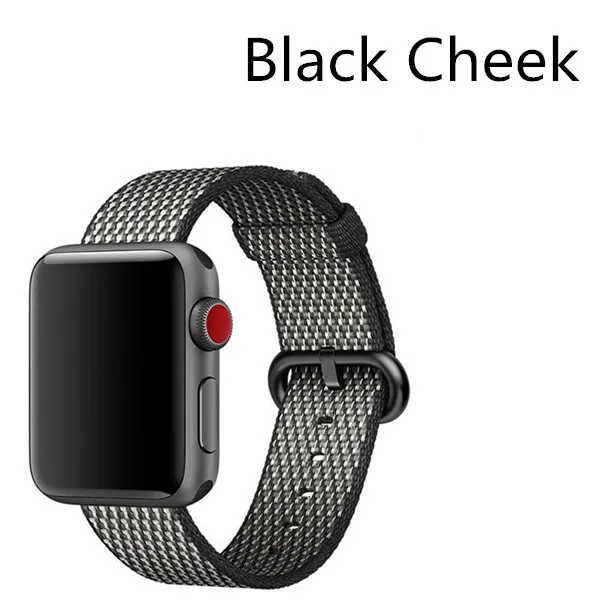 40 мм 44 мм лямка из нейлоновой ткани ремешок для Apple Watch 4 ткань полоса браслет ремень ремни Ремешок 38 мм 42 мм для iWatch 4/3/2/1 - Цвет ремешка: Black Cheek