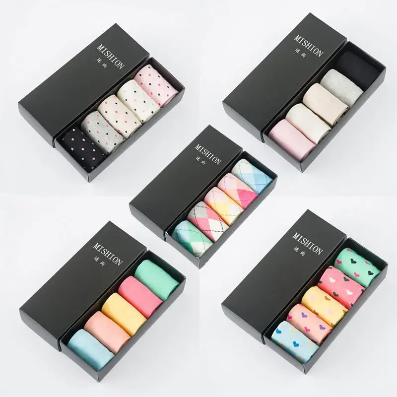 

Womens Socks 20 Autumn Winter Women Fashion Socks Cute Cotton Casual Japanese Korean Style Warm Kawaii GIrl Socks 5 Pairs