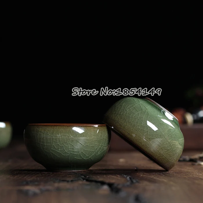 1PCSChinese Longquan Celadon кунг-фу КИТАЙСКИЕ чашки фиолетовый рот чайная чаша хрустящая глазурь брат печной фарфор чайник кофейная чашка