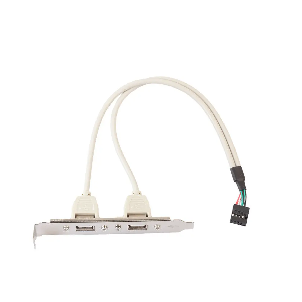 

New HUB Motherboard 9 Pin Header to 2 Ports USB 2.0 Female Adapter Cable Expansion