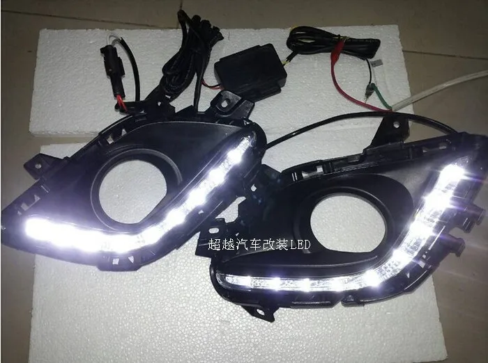 eOsuns LED DRL daytime running light top quality for Mazda 6 M6 ATENZA 2013 2014 ,Fog lamp with dimmer function Super bright