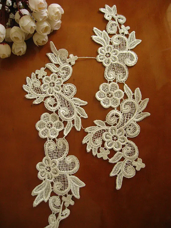bridal lace applique ivory