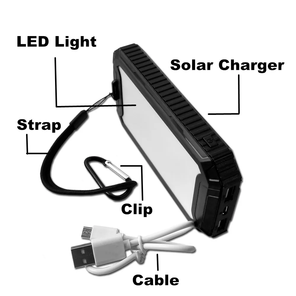 PowerGreen Пешие прогулки солнечная батарея карманное зарядное устройство LED дизайн