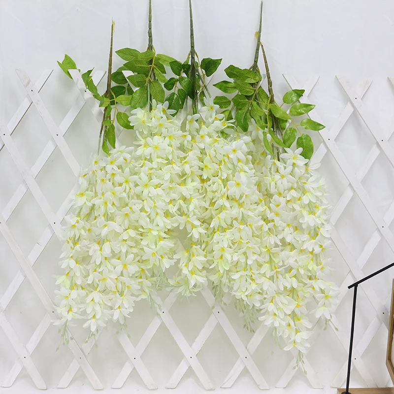 artificial lilac flower Vine silk flower fiore artificiale string Wedding flowers Party Decor Home Wall Hanging Decoration (2)