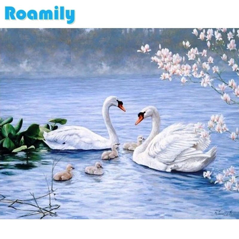 

Diamond Painting Full Square,Swan In River In Spring,Picture By Rhinestones,Daimond Painting,Room Decoration,Dekoration