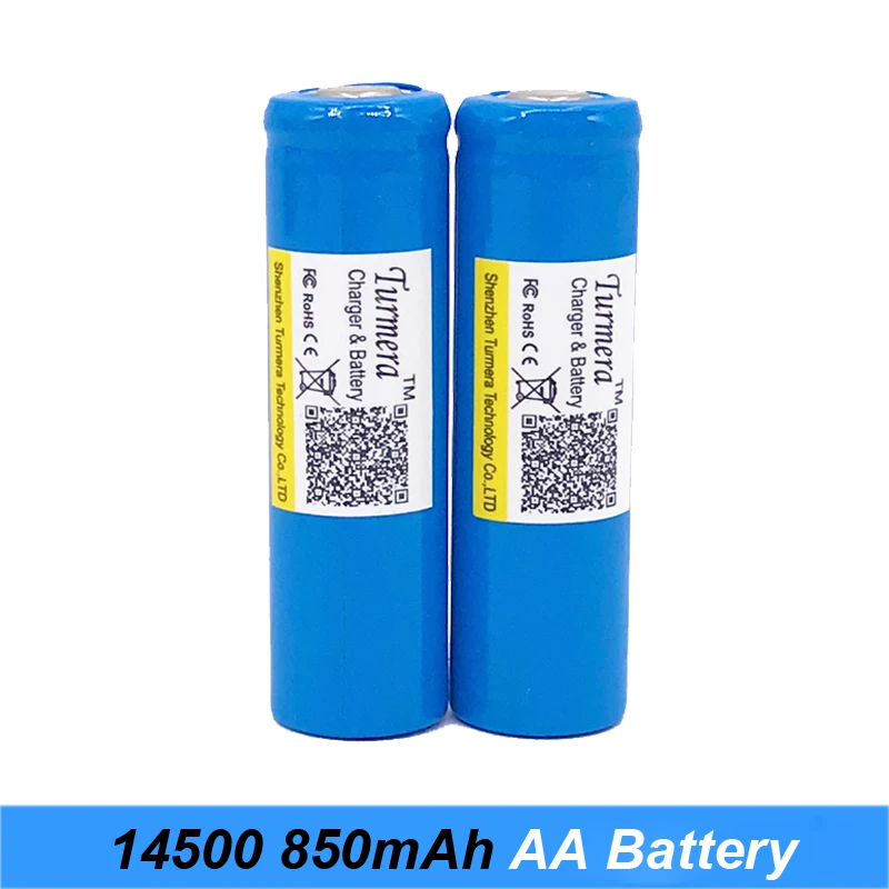 Turmera батарея 14500 850 мАч 3 7 V AA Li Ion литиевые аккумуляторные для зарядное устройство
